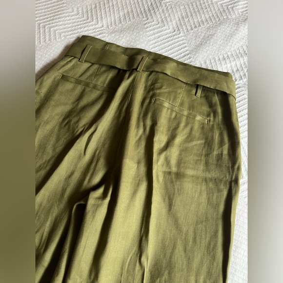 Olive Green Women's Wide-Leg Pants - Picture 9 of 10